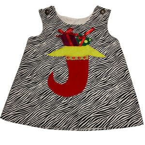 La Jenns zebra print holiday jumper dress size 2T